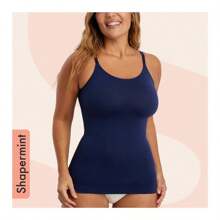 Shapermint Essentials All Day Every Day Scoop Neck Cami - Navy - View 9
