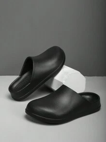 男士休闲简约黑色拖鞋 - 黑色 - 查看 6