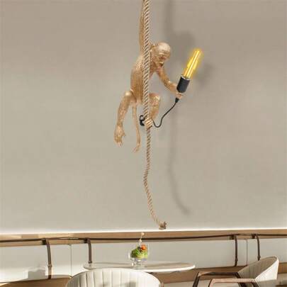 Golden Monkey Chandelier (Bulb Not Included) -  Clothing Store Light, Retro Industrial Style
