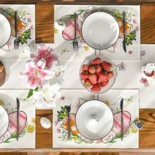 1pc/4pcs Easter Bunny Carrot Egg Linen Placemats, 12"X18" Seasonal Kitchen Dining Table Decor For Party, Home Decoration