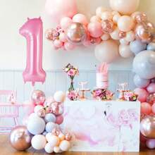 40 英寸大数字气球，铝箔聚酯薄膜大数字气球，适用于生日派对用品装饰， - 粉色 - 查看 8