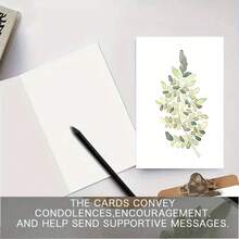 24张/套（含信封）什锦植物贺卡，含信封 - 多用途空白卡片，适用于感谢、祝贺、祝好运 - 适用于节日、婚礼、周年纪念日，5*7英寸 - 含厚信封 - 紅色 - 查看 5