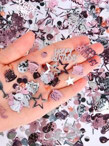 1 confezione Coriandoli per compleanno rosa, oro rosa, argento, coriandoli a forma di stelle con scritto "Buon compleanno" per torte, palloncini e decorazione di feste di compleanno, matrimoni, anniversari, baby shower, adatti per decorare tavoli e ambienti.