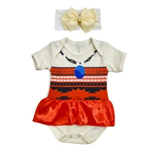 Moan Movie Character Bodysuit Baby Toddler With S To L Headband - 米色 - 查看 2