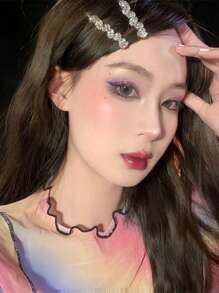 6 件套全水晶发夹，女士闪光发夹，适合舞会、音乐节、派对、夜总会、日常佩戴爪夹 - 銀色 - 查看 2