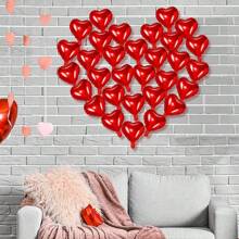 50 Pcs 5-Inch Red Heart Shaped Balloons, Valentine's Day, Wedding, Party, Birthday, Engagement, Photography Prop - 5 Inch Love Heart - View 3