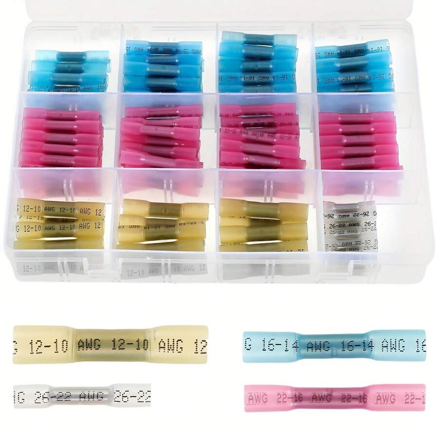 270pcs Cold Pressed Terminal Connectors Kit Marine Grade Electrical Wire Connectors Automotive