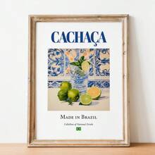 1 件，帆布挂画，实木框架装饰艺术，Maiolica 瓷砖上印有 Cachaça，巴西传统饮料（饮料）印刷海报，厨房和酒吧墙壁艺术，巴西狂欢节，节日装饰艺术。家庭节日墙壁氛围艺术品 - 彩色 - 查看 9