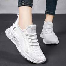 Women's Walking Shoes Non-Slip Running Shoes Sports Shoes Gym Training Lightweight Breathable Mesh Casual Shoes Suitable For Gym Travel Work Sports - 白色 - 查看 2