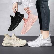 Women's Walking Shoes Non-Slip Running Shoes Sports Shoes Gym Training Lightweight Breathable Mesh Casual Shoes Suitable For Gym Travel Work Sports - 白色 - 查看 8