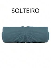Lençol Malha Solteiro com Elástico Vivaldi - Fio 30/1 Penteado - 100% Algodão - Azul - Visão 1