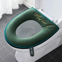 Tapis de WC doux et chaud pour l'hiver, housse de siège de toilette universelle avec fermeture éclair et poignée amovible, imperméable et lavable. Décoration de salle de bain pour l'été