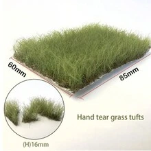 16毫米高静电植绒草模型，逼真灌木丛簇，带花簇，适用于HO/N比例火车铁路景观人造工艺品草地树叶立体模型 - as photo - 查看 8