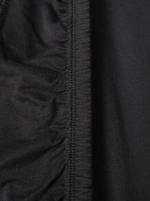 (2件套)黑色纯色分体式全包椅套，办公室家用电脑椅套，扶手弹力座椅套 - 黑色 - 查看 7