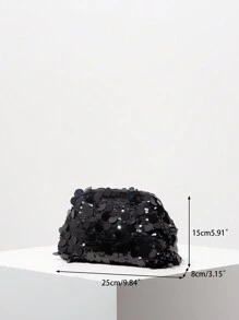 Sparkling Sequin Clutch Bag For Women, Elegant Beaded Evening Bag, Party Dresses For Women, Party Bag, Glitter Prom Wallet, Valentine's Day Gift, Suitable For Party, Gathering, Date, Ball (Pattern Random), Elegant Faux Pearl Bag, Prom Bag For Party, Fashionable Clutch Bags For Woman