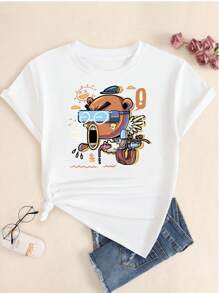 T-Shirt Urban Graffiti Shirt Babylook Premium Women's Cotton Blouse Comfort Casual Style Summer