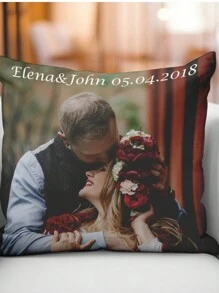 Custom Two Photos Pillow | Personalized Double Sided Photo Pillow Cushion Cover | Decorative Throw Pillows | Photo Gift| - Multicolor - View 12