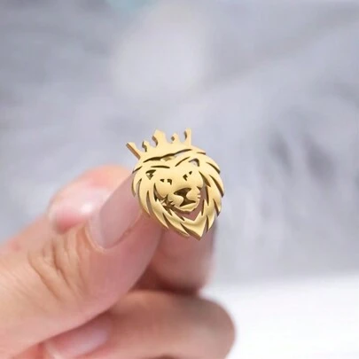 1pc Men Fashion Creative Lion Lapel Pin Brooch, Anti-Slip Suit Jacket Shirt Collar Clips Pin For Clothes Bag Charm School Kpop Backpack Teacher Supplies Bag Charms Cute Office Accessories Shirts Jewelry Christmas Halloween Autumn-Winter Accessories,Suitable For Teens, Youth,Men,Casual, Outdoor, Athletic, Vacation, Graduation Gifts, Birthday, Daily Wear Clothes Pin Funny Teacher Gifts