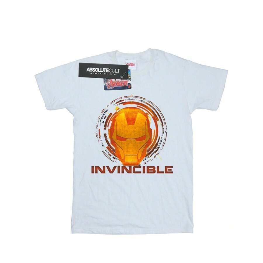 Marvel Mens Invincible TShirt (White) - 153gsm 100% Cotton - White - View 1