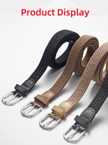 1 休闲弹力编织不锈钢扣带，适用于女士裙子和裤子，时尚多功能弹力装饰带，波西米亚风格腰带夏季、学校秋季、秋季、万圣节 - 彩色 - 查看 6