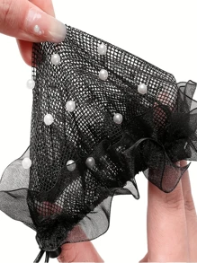 2pcs Set Elegant Bun Covers With Faux Pearls - Reusable Elastic Nylon Hair Nets For Women, Suitable For Ballet, Dance Training, Yoga, Pilates, Ponytail, Indoor Fitness ,Hair Styling Tools Hair Accessories For Barber Salon Beauty Travel Essential Hair Products,Hair Cares,Hair Accessories - Multicolor - View 4