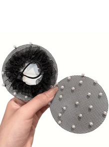 2pcs Set Elegant Bun Covers With Faux Pearls - Reusable Elastic Nylon Hair Nets For Women, Suitable For Ballet, Dance Training, Yoga, Pilates, Ponytail, Indoor Fitness ,Hair Styling Tools Hair Accessories For Barber Salon Beauty Travel Essential Hair Products,Hair Cares,Hair Accessories - Multicolor - View 6