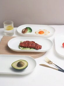 1/2/4 件装塑料餐盘，适用于家庭厨房聚会、生日派对、厨房、户外野餐 - 白色 - 查看 5