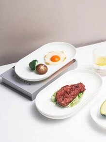 1/2/4 件装塑料餐盘，适用于家庭厨房聚会、生日派对、厨房、户外野餐 - 白色 - 查看 3