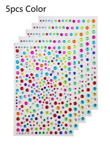 5pcs Multicolor Purchase Products DIY Faux Pearl Stickers Self Adhesive Decorative Stickers Acrylic Shiny Crystal Gem Stickers Can Be Pasted On The Face, Hair, Eyes, Mouth, Cosmetics, Nails, Body, Crafts ,Hair Styling Tools Hair Accessories - Multicolor - View 21