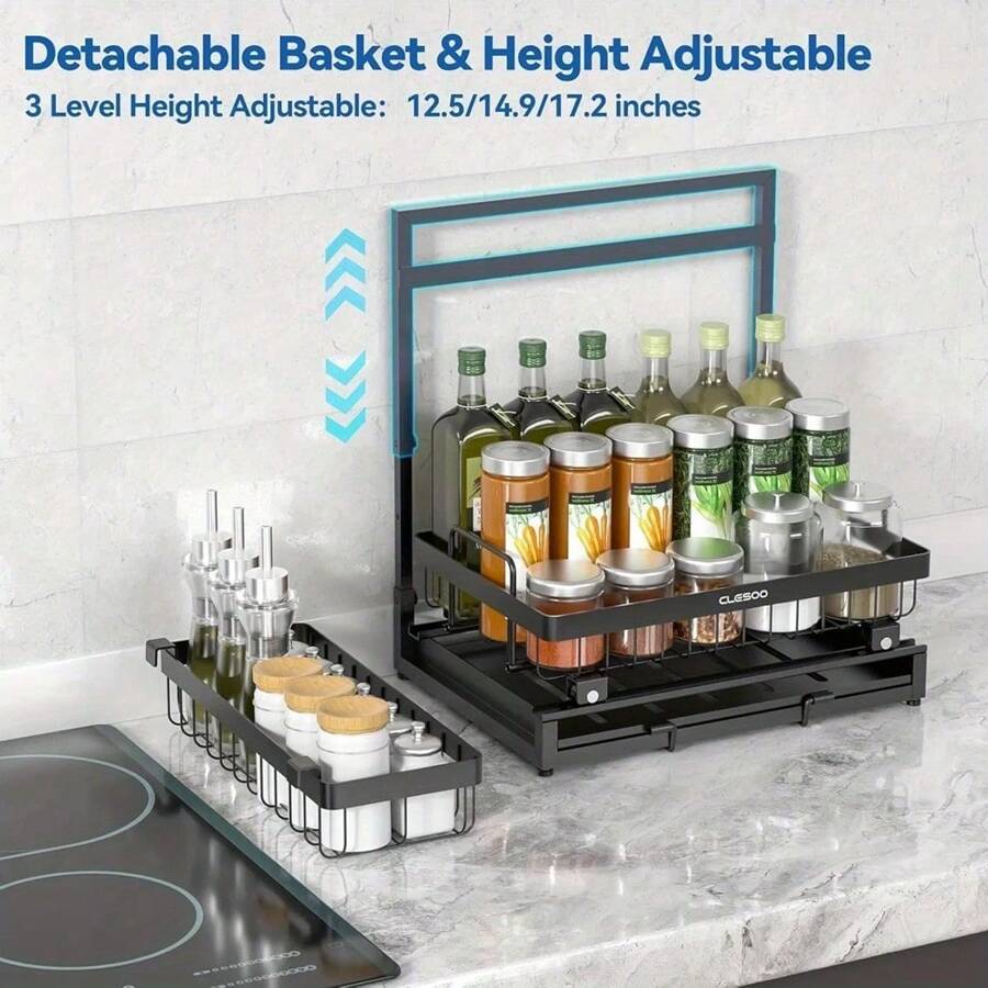2 Pack Under Sink Organizer 2-Tier Kitchen Bathroom Sink Organizers