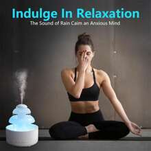 Humidificateur pour chambre à coucher avec son de pluie et veilleuse 7 couleurs, humidificateur à brouillard froid, humidificateurs avec 10 heures de fonctionnement, diffuseur d'huiles essentielles, humidificateur d'air pour chambre à coucher, maison, bureau, cadeau parfait