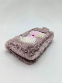 Billetera Cartera Bolso De Mujer De Peluche. - Oro rosa - Ver 3