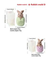 Molde de silicona con diseño de conejito de Pascua y huevo para hacer velas perfumadas, moldeado de resina y manualidades de cemento - Molde asimétrico de conejo y huevo para hacer joyas DIY, arte y regalos festivos