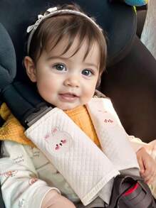 Almohadilla De La Correa Del Cinturón De  Del Asiento Del Automóvil Para Niños, Protector De Cuello En Forma De Oso Y Conejo Con Codigo De Ocho, Unisex - Rosa - Ver 6