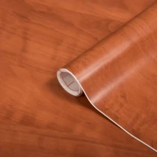 1 Roll Of Wood Grain Self-Adhesive Wallpaper-Peeled And Pasted, Waterproof, Removable, Suitable For Autumn Aesthetic Wall Stickers For Living Room, Kitchen, Bedroom, Dormitory And Furniture Renovation Gifts Birthday Graduation Wall Paper Room Decor Wall Decor - Brown - View 4