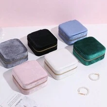 1个便携式化妆品桌面收纳盒，珠宝盒，可收纳项链、戒指、耳环，优雅精致的珠宝整理盒，房间装饰 - 彩色 - 查看 3