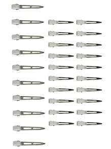 30入組金屬鴨嘴夾,可用於女性造型分段,銀色長髮髮夾,鱷魚彎曲卷夾,針對厚髮捲髮設計的夾子,適用於沙龍,造型師,弓結diy等休閒場合 - 銀色 - 查看 1