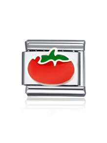 1 pieza Componente para hacer joyas de acero inoxidable, un brazalete modular para pareja con cuentas en forma de fruta y verdura, apto como regalo del Día de San Valentín 2025, para fiestas o accesorios diarios - Multicolor - Ver 16