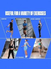 1pc 110-Inch Adjustable PVC Rope 5-Inch Multifunctional Sturdy Plastic Pen Handle Skipping Rope, Suitable For Men And Women Fitness, Endurance Training, Aerobic Exercise Gym Accessories, Sport, Gym, Home Exercise, Skipping Rope, Jump Rope, Skipping Rope, Jump Rope - Black - View 8