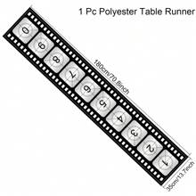 电影胶片桌旗 - 机器制造的电影胶片桌布 - 适用于单身派对、一般活动和电影主题聚会 - 装饰性电影主题桌布 - 送给电影迷和派对主持人的完美礼物