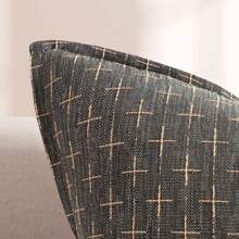 1pc Linen Jacquard Farmhouse Style Cushion Cover, Minimalist & Casual For Daily Use