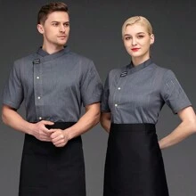 3pk Filipinas, Uniforme De Chef Con Malla De Aire+delantal - Gris - Ver 3