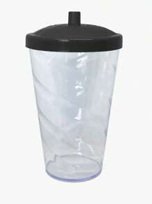 15 Twister Cups 400ML Colored Lid And Transparent Straw - 黑水晶杯 - 查看 3