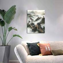 1 Pc The Great Wall Of China Panoramic Canvas Art Printing Wall Decoration Wooden Framed  Canvas Painting Thickness 2.25cm/0.9inch High Quality Wall Art Prints Poster Direct Hanging Wall Picture Decor For Home Gifts, Christmas Gift,Christmas Decoration,Living Room, Bathroom, Bedroom, Kitchen