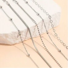5 Peças/Conjunto Pulseiras de Corrente em Formato de Coração Minimalistas para Mulheres, Versáteis para Datas, Festas, Natal, Presentes do Dia dos Namorados, Quantidade Aleatória de Contas