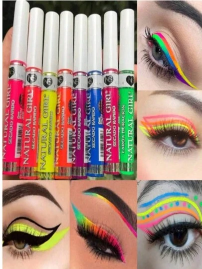 Delineador Premium Colores Neón Set 4pz Alta Pigmentación, Delineador Neón, Delineadores Brillantes