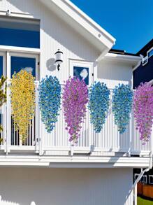 4/2pcs Violet Wall Hanging, Artificial Hanging Flowers, Outdoor Artificial Plants, Artificial Flowers, Suitable For Autumn Decor, Halloween Decor, Room Decor, Home Decor, Bedroom Decor, Outdoor Decor, Kitchen Decor, Graduation Decor, Christmas Ornaments, Outdoor Patio Decor, DIY, Room Decor Aesthetics, Wedding Decor, Wall Decor, Purple, White, Yellow, Blue