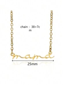 1 件优雅“MAMA”字母吊坠项链，18K 镀金不锈钢防水女士锁骨链，迷人珠宝，适合婚礼、度假、母亲节礼物 - 不銹鋼 - 查看 14