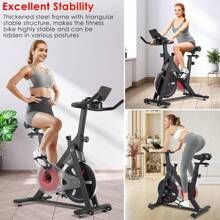 Exercise Bike With Magnetic Resistance, Quiet Ergometer Exercise Bike, LCD Monitor, Adjustable Handlebar And Saddle, Spinning Bike, Indoor Fitness Bike For Home, Up To 120 Kg