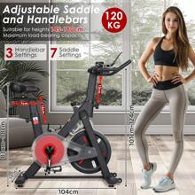 Exercise Bike With Magnetic Resistance, Quiet Ergometer Exercise Bike, LCD Monitor, Adjustable Handlebar And Saddle, Spinning Bike, Indoor Fitness Bike For Home, Up To 120 Kg